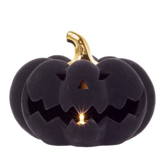 FLOCKED VELVET JACK-O-LANTERN