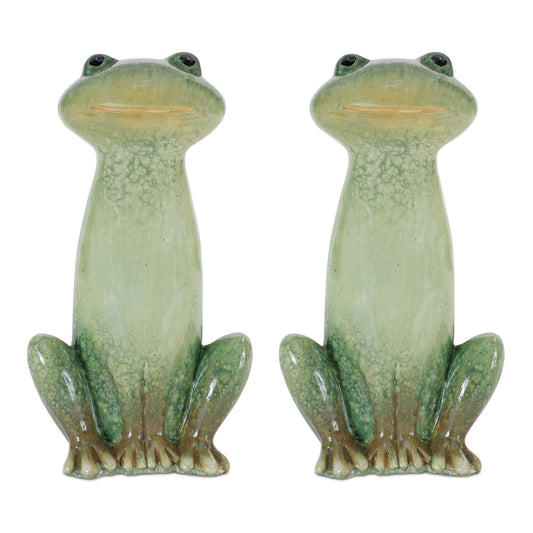Garden Frog Figurine, Set of 2