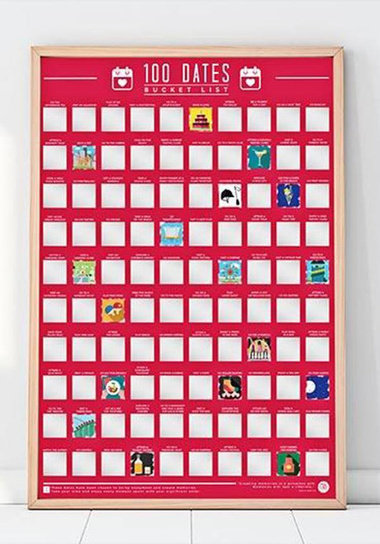 100 Dates To Go On Bucket List | SCRATCH POSTER