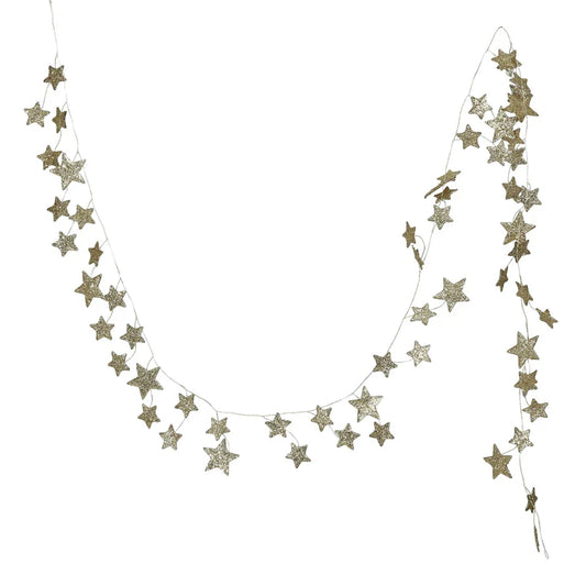 GOLD GLITTER STAR GARLAND