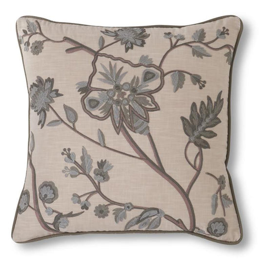 Grey Floral Pillow