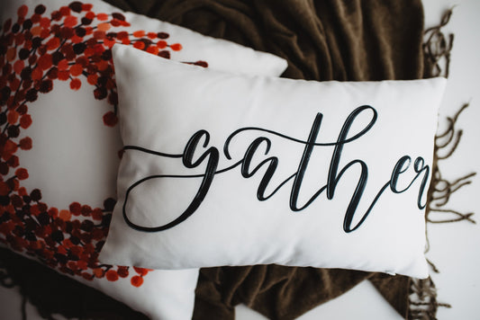 Gather Lumbar Pillow | Pillow Cover 18 x 12 | Primitive Decor | Fall