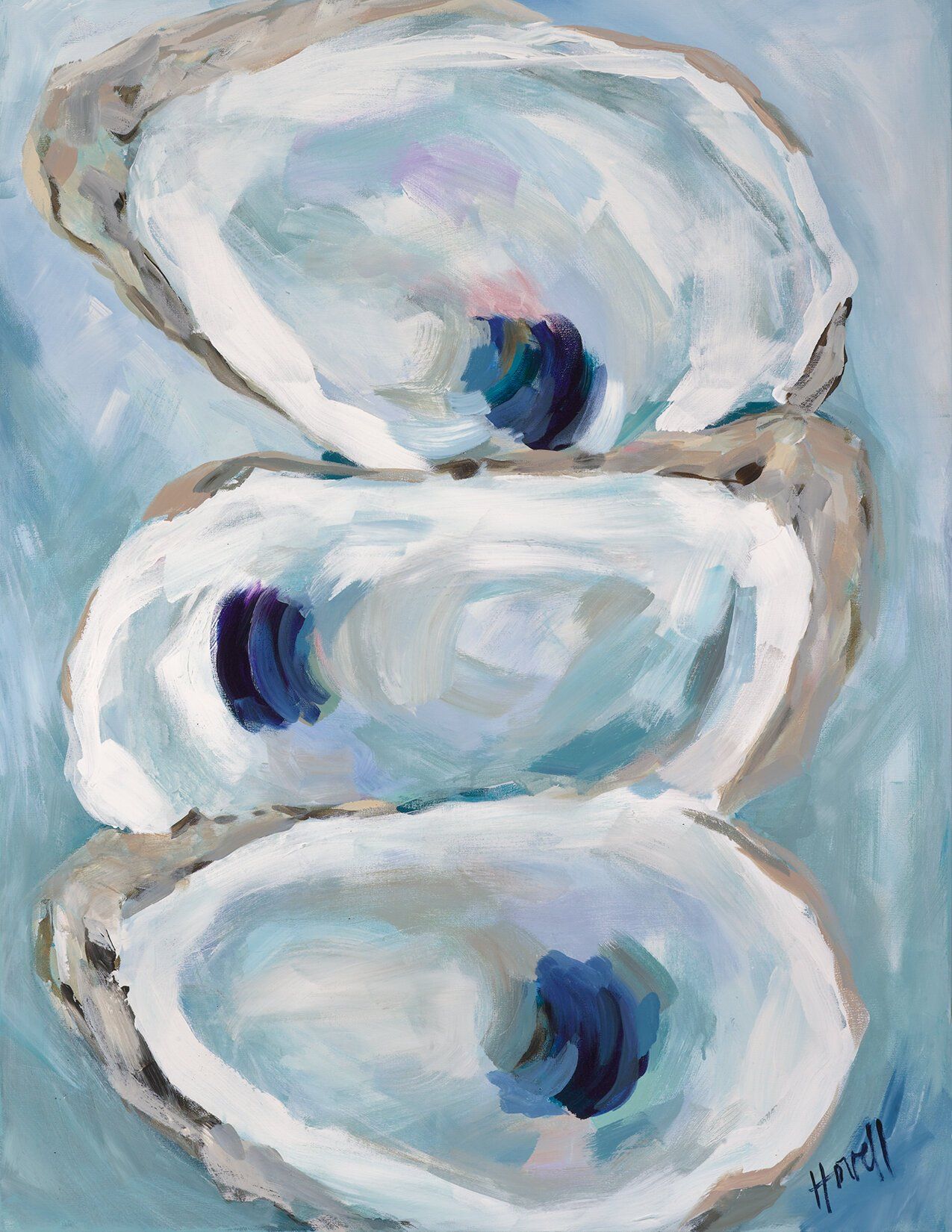 Oyster Prints 11 x 14 Artwork Kim Hovell Coastal Oysters