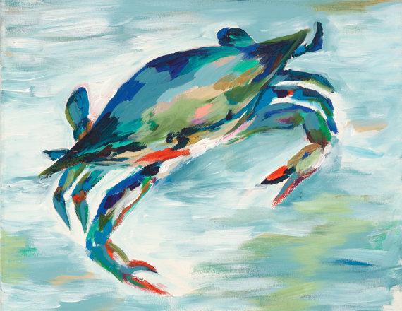 Oyster Prints 11 x 14 Artwork Kim Hovell Maryland Blue Crab
