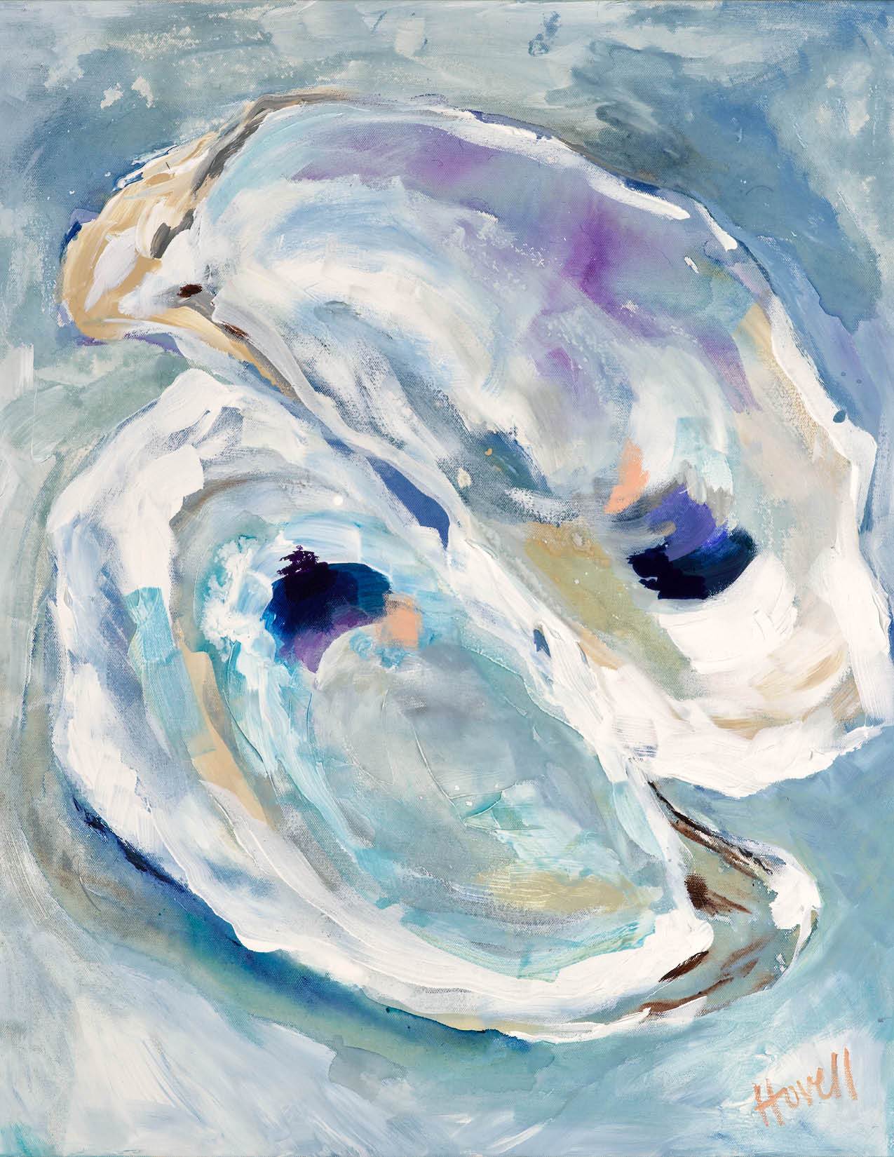 Oyster Prints 11 x 14 Artwork Kim Hovell Pair of Shells