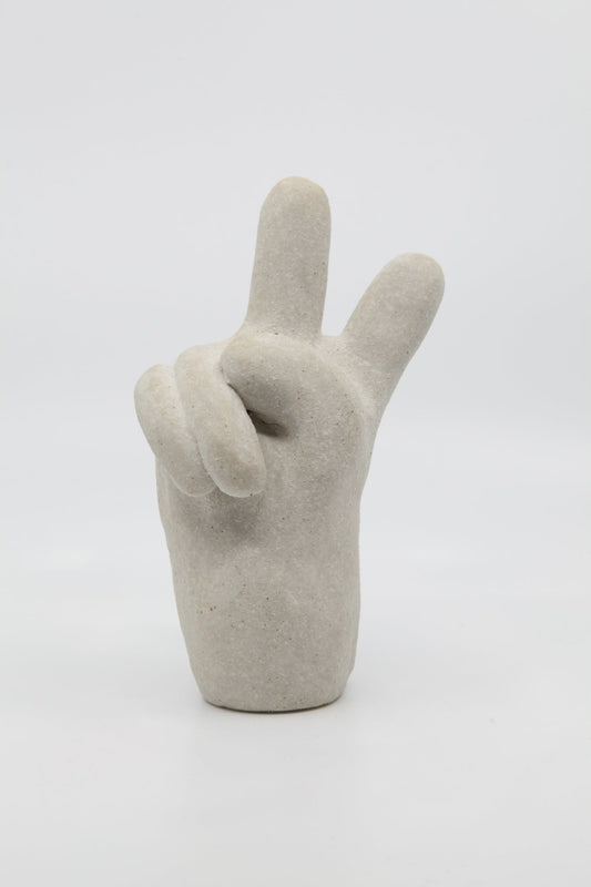 Peace Hand Sculpture - White