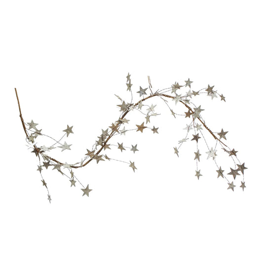 PLATINUM GLITTER STAR GARLAND