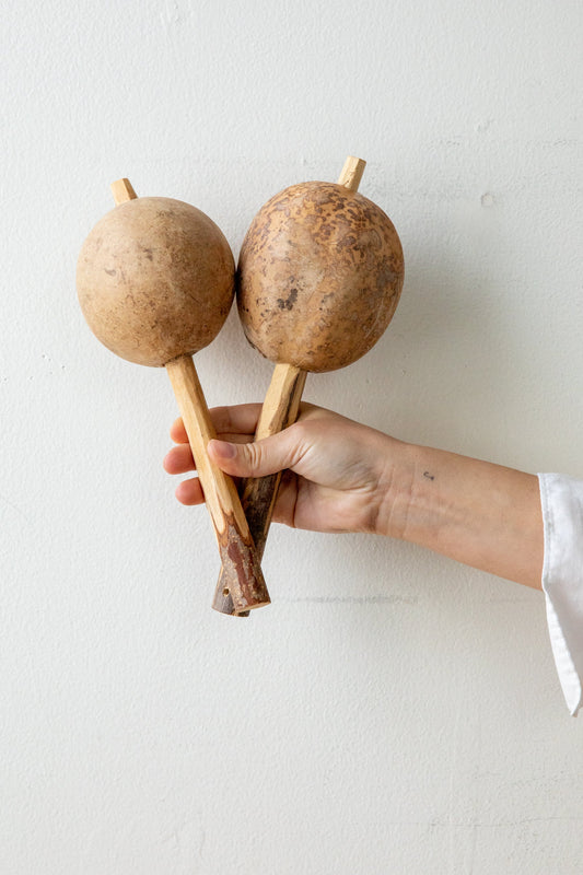 Carved Handle Maracas