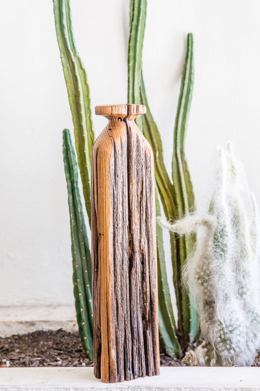 Carved Wood Vase