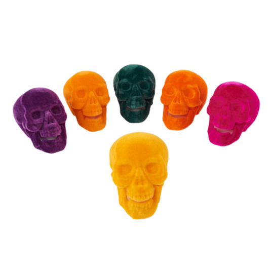 HALLOWEEN FLOCKED SKULL